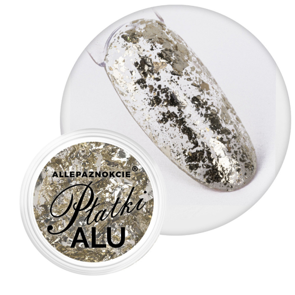 Nail Art Prismatic Flakes Metalilic Gold